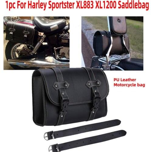 Universal Motorcycle Saddlebag Model Side PU Leather Luggage Saddle bag Storage Tool Pouch For Harley Sportster XL883 XL1200