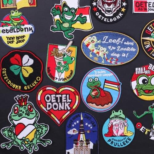 Iron on Letter Patches on Clothing Stripes DIY Sewing Patterns Cute Oeteldonk Animal Patch Badges Stickers Embroidery Applique