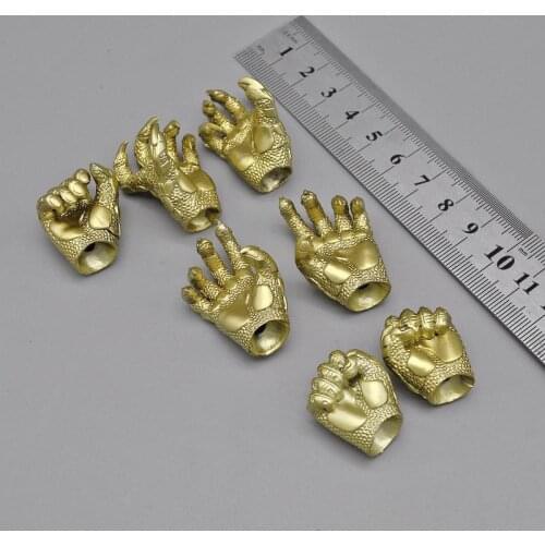 In Stock For Sale 1/6TH Biochemical Monster 2.0 Version Yellow Gold Black Claws Hand Models For Usual 12 inch Doll Accessories