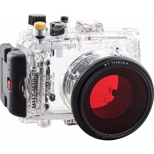 40m 130ft Waterproof Underwater Camera Housing Diving Case for SONY RX100 ii RX100M2 + 67mm Red Filter