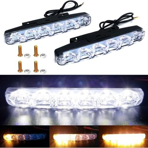 Yellow Dynamic LED Car Daytime Running Light 12V Super White Waterproof Car Day Light DRL For VW Audi BMW SUZUKI Accessories