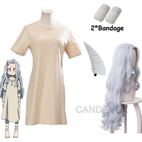 Anime Boku no My Hero Academia Eri Cosplay Costume Wigs Horn Halloween Costumes Long Dresses Clothes For Women
