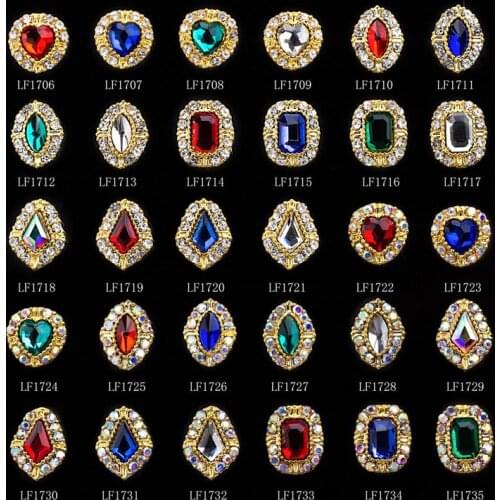 10 Pcs Luxury Crystal Zircon 3D Nail Art Decorations Shiny Charm Alloy Around Jewelry Manicure Design Accessories