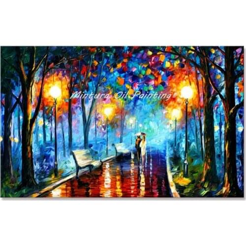 Hand Painted Modern Wall Art Streetscape Oil Paintings On Canvas Palette knife Landscape Picture Wall Art living Room Decoration