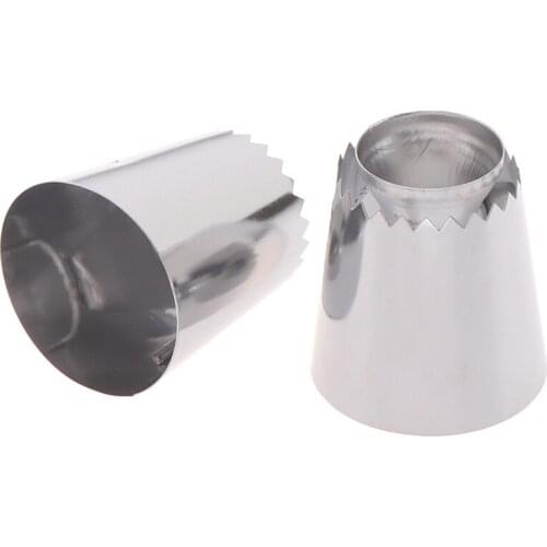 2Pcs Stainless Steel Nozzle Open Star Tip Pastry Cookies Tools Icing Piping Nozzles Cake Decorating Cupcake Creates Drop Flower