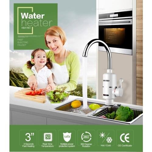 3000W Instant Electric Water Heater To Tankless Faucet Water Heater Kitchen Electric Faucet Instant Hot 3 seconds heating