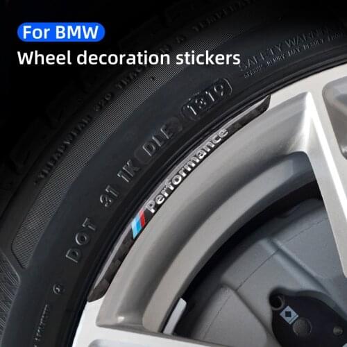 4pcs Carbon Fiber Performance Wheels Rims Sticker for BMW X5 X3 Series 1 4 E81 E88 F34 E90 E46 F01 F30 F48 G07 Car Decoration