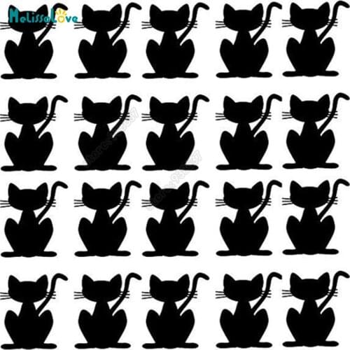48/set Cat Sticker Small Animal Decal Animal Theme Party Invitation Seal Nursery Decoration Removable Vinyl Wall Stickers B375
