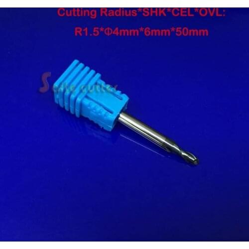 5pcs 4x3x6mm 2 Flutes Ball Nosed Ball Nose D1.5mm End Mill HRC55, CNC Router Bits, Milling Cutters, Solid Carbide, Cutting Tools