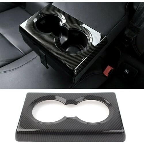 ABS Carbon Fiber For Alfa Romeo Giulia 2017 2018 2019 2020 Car Rear Row Cup Holder Frame Cover Trim Car-Accessory Styling