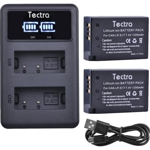 1200mAh 2pcs LP E17 LPE17 Battery for Canon EOS M3 M5 M6 750D 760D T6i T6s 800D 8000D Kiss X8i LP-E17 Battery+LED USB Charger