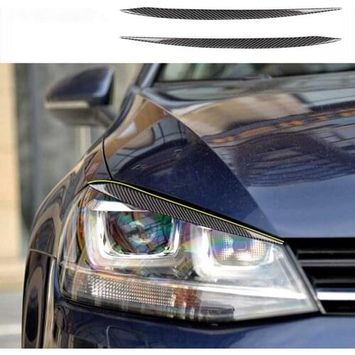 Car Headlight Eyebrow Eyelids Cover Carbon Fiber Sticker Accessories Styling Exterior For VW Golf 7 Volkswagen gti mk7 2013-2017