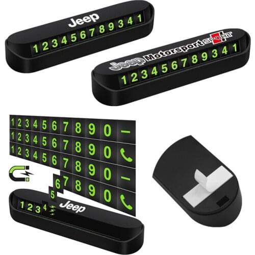 Car Interior Phone Number Strip Temporary Parking Card Accessories For Jeep Renegade Compass Wrangler Grand Cherokee Patriot