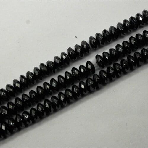 Free Shipping Natural Stone No Magnetic Faceted Rondelle Black Hematite Beads 4x6 5x8 6x10MM 15" Per Strand Pick Size