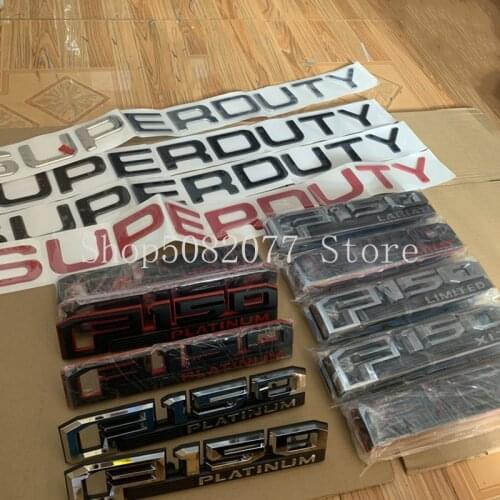 Big ABS Letters Emblem for Ford F150 LARIAT LIMITED PLATINUM XLT Superduty Car Styling Side Trunk Pickup Nameplate Logo Sticker