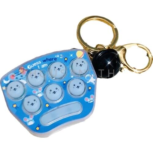 Electric Keychain Whac-A-Mole Mini Game Fidget Pocket Battery Classic Handheld Toy for Children