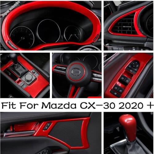 Door Handle Bowl / Armrest Window Lift / Transmission Gear / Steering Wheel Frame Cover Trim For Mazda CX-30 2020 2021 Interior