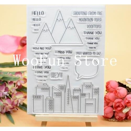 Mountain House Clear Stamp Rubber Clear Stamp for Card Making Decoration and Scrampbooking