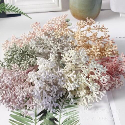 6pcs/lot Artificial Flower Plants Berry Bouquet for DIY Gift Box Craft Wedding Party Home Decoration 14cm Long Stem Fake Flower