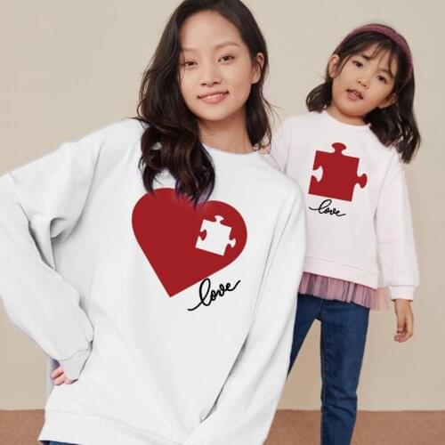 Fashion Sweatshirts Family Matching Mother And Daughter Clothes Set Baby Girls Long Sleeve Hoodies Mother Kids Matches Clothing