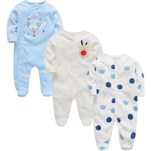 2019 Honeyzone 3pcs/set Baby Girl Clothes Cartoon Dot Print Winter Boy Clothing Set ropa de bebe Baby Unisex Overalls Jumpsuits