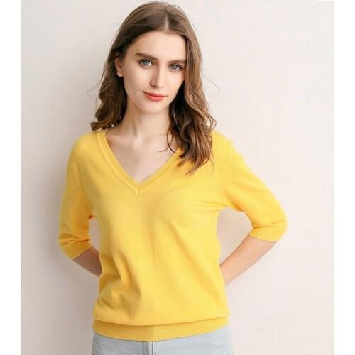 LYJDIQI Women's V-Neck Pullovers