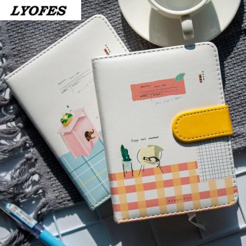 Kawaii Diary Notebook Journal Budget Book PU Leather Cover Magnetic Buckle Notepad Sketchbook Pocket Planner Office Accessories
