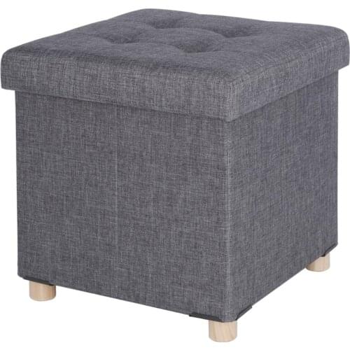 Multipurpose Storage Box Folding Stool Ottomans Sofa Stool Footstool for Clothes Shoes Toys Snacks Magazines Living Room