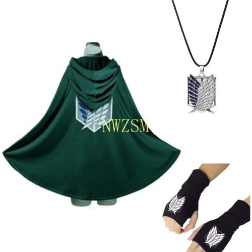 Fashion Anime no Kyojin Cloak Cape Clothes Cosplay Costume Fantasia Attack on Titan Plus Free shipping