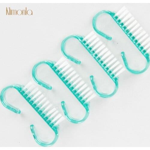 50Pcs Light Green Clear Handle Cleaning Nail Brush Manicure Tool Sets For Toes Nails Cleaner Remove Dust Washing Accessory