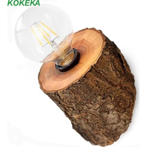 Wall Lamp with E27 Lamp Holder and Elm Creative Pastoral Rural for Restaurant Bar Shop Living Room Holiday Decorations for Home