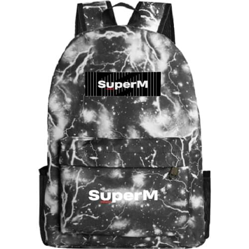 Nylon Students School Backpack SuperM 2019 Boys Girls Schoolbag Hot Sale Backpacks School Bag Women Men Daily Back Packs