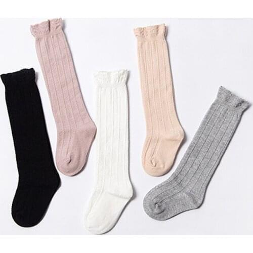 0-3y toddler girls socks lace ruffles design children knee high long socks princess baby girls clothing accessories fall winter