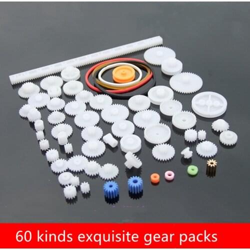 New High Quality 60 Kinds Of Plastic Gear Package Motor Gearbox Robot Model Accessories DIY