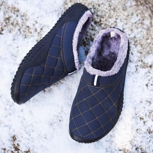 New Unisex winter slippers men warm home fur big sizes48 indoor shoes boots mens outdoor 39 plush soft waterproof rubber Quality