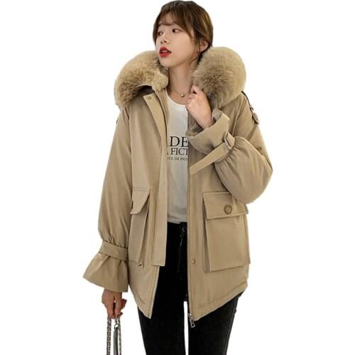 Fashion Feminine Coat Korean Parker Coats Women Winter 2021 New Loose Mid-Length Plus Cashmere Winter Jacket Women