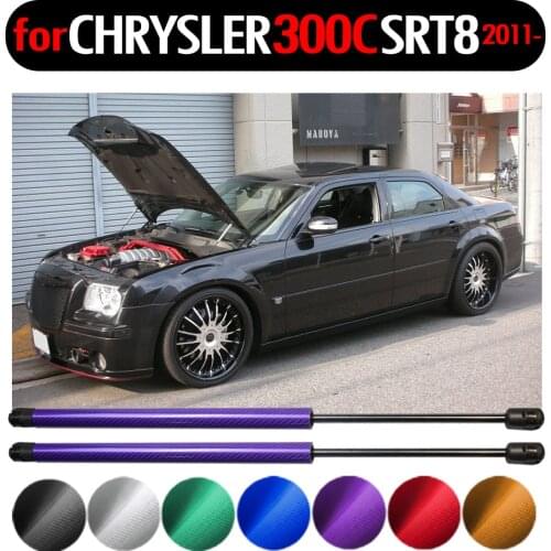 For CHRYSLER 300C SRT8 2011-present Front Bonnet Hood Modify Gas Struts Carbon Fiber Spring Damper Lift Support Absorber