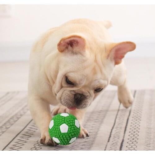 Pet Dog Cat High Elastic Cotton Stuffed Latex Ball Toy Sounding Soccer Rugby Environmental Friendly and Safe Soft Durable