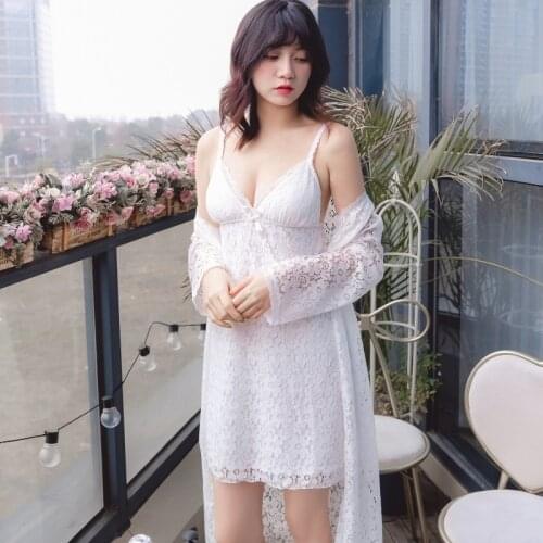 Spring Summer Palace goddess bud silk princess sexy sleepwear female suspenders to sleep dress robe with chest pad пижама