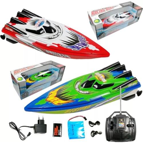 RC Racing Boat Radio Remote Control Dual Motor Speed Boat High-speed Strong Power System Fluid Type Design Kids Christmas Gift