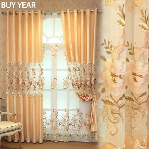 European Style Curtains for Living Dining Room Bedroom Luxury Curtains Semi-shading Curtains Finished Product Customization