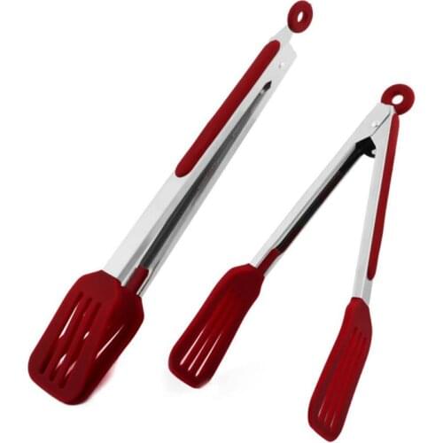Stainless Steel Silicone Kitchen Tongs Non-Slip Food Tong Cooking Clip Clamp Heat-resistant Barbecue Baking Tongs Baking Tools