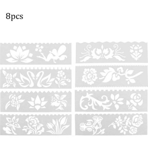 8Pcs/Set Leaves Shaped Gingko DIY Layering Stencils Embossing Painting Coloring Card Album Decorative Scrapbook Template Q7Y0