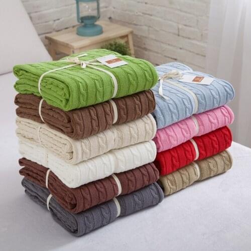 Knitted Blanket Bed Banket 100% Cotton Super Soft Blanket on the bed / Sofa Cover Blanket 120*180/200*180cm