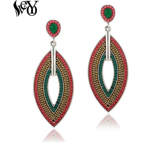 VEYO Vintage Acrylic Earrings Hollow Zinc Alloy Lead free nickel free Dangle Earrings For Woman Gift