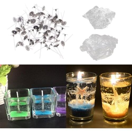 200g Jelly Wax Candles Making Wax & 100 Pre-waxed and Tabbed Cotton Candle Wicks Handmade DIY Craft Candle Making Supplies