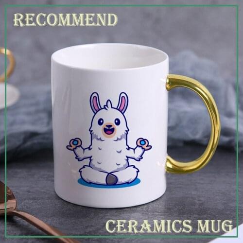 Funny cartoon alpaca ceramic coffee mug,teacup Office Coffee mugs Milk Cup Ceramic Cup Drinkware gift 400ml KTDW-031