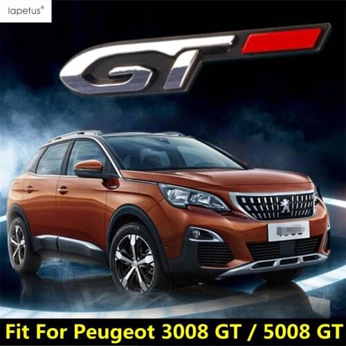 Lapetus For Peugeot 3008 GT / 5008 GT Side Emblem Logo Badge Body Label Stickers Decoration Molding Cover Kit Trim 1 Pcs / ABS