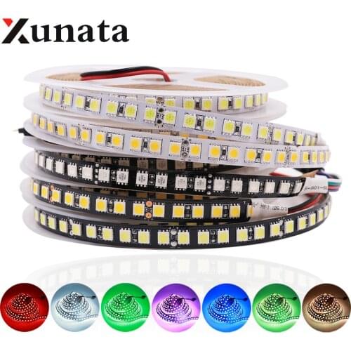 12V 24V 5050 LED Strip 120LEDs/m Cool White Warm White RGB Flexible LED Light Lamp For Home Decoration 5m/roll