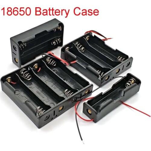 18650 Battery Storage Box Case DIY 1/2/3/4 Slot Way DIY Batteries Clip Holder Container with Wire Lead Pin